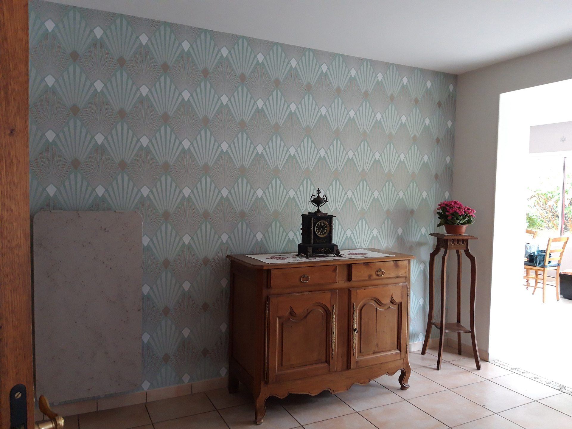 Papier peint un lé Art déco éventails